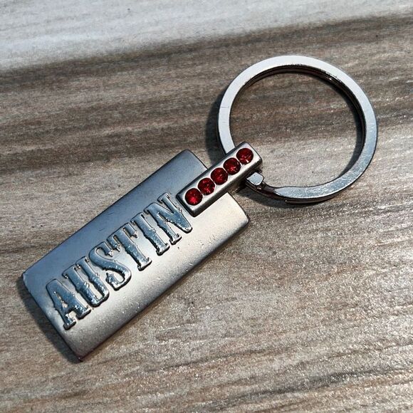 Austin Metal Keychain Name Key Ring Metal Keychain - Picture 1 of 6